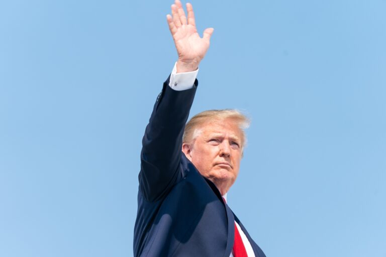 Trump waving